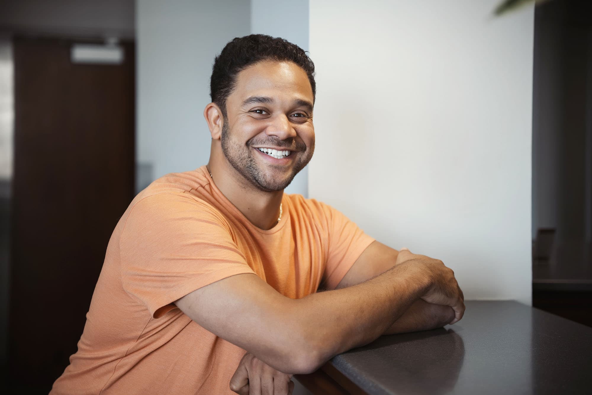 A patient at checkout at Derby Dental Group