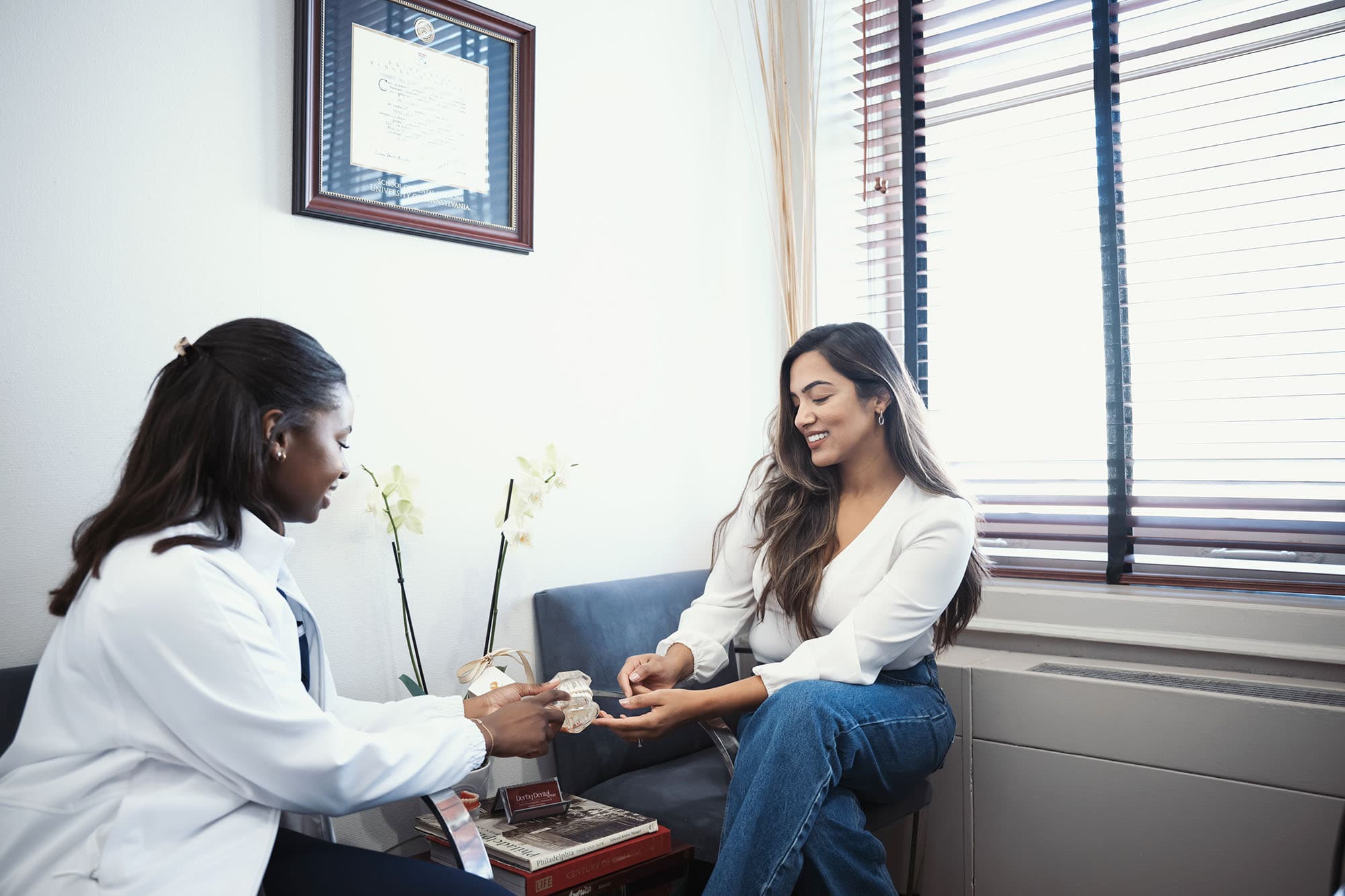 A patient exploring options at Derby Dental Group